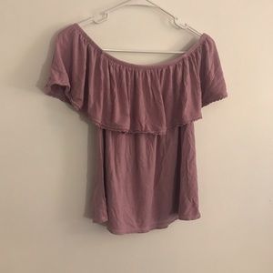 American eagle off the shoulder pink top